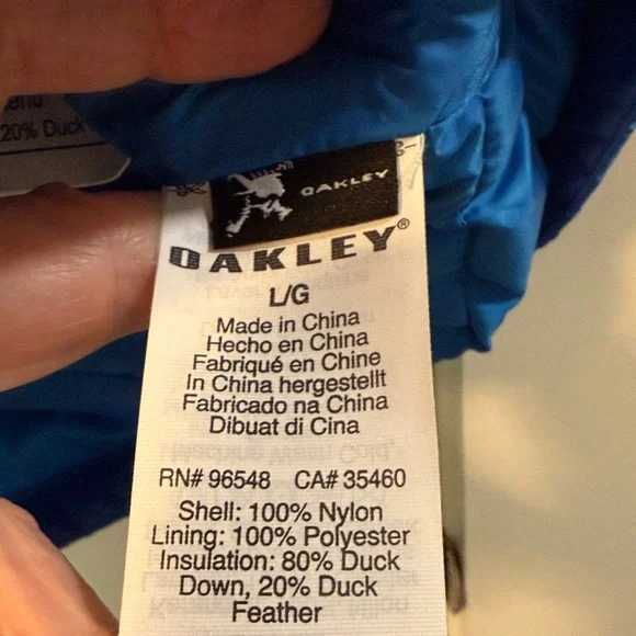 Oakley Men's Lightweight Down Puffer Vest Size L - Picture 7 of 8